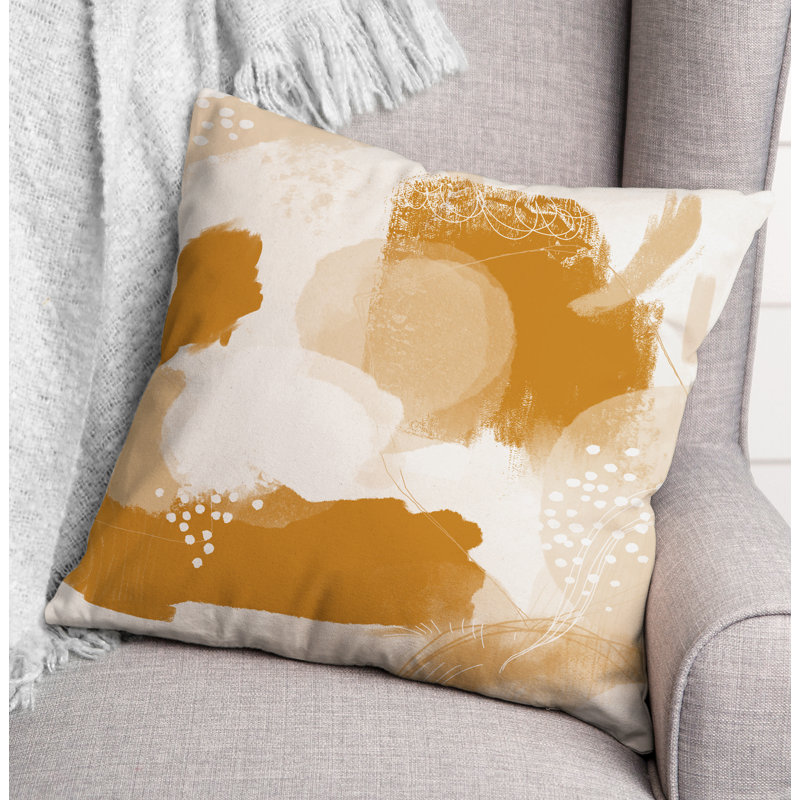 Outdoor Square Pillow Cover & Insert, Orange/Yellow