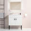 Bathroom Vanity With Metal Leg,With Ceramic Basin,Two Soft Close Cabinet Doors, Solid Wood,Excluding Faucets