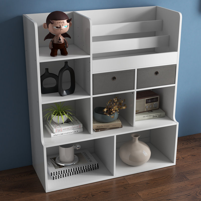 Large Kids Bookshelf With 7 Apartments Open Storage 