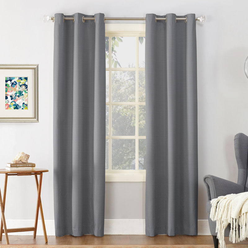 Sauers Thermal Insulated Room Darkening Grommet Curtain Panel, Gray, 40" W x 95" L