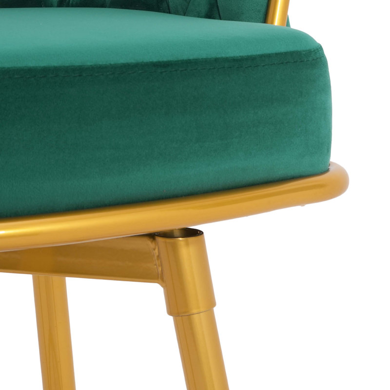 Isaias Swivel Counter Height Bar Stools Set of 2,31.5"Bar Height Stools, Green