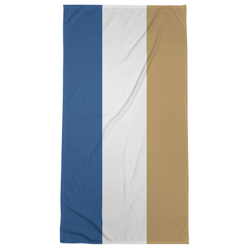 Beach Towel, Polyester/Cotton, Gold/Royal Blue/Gold