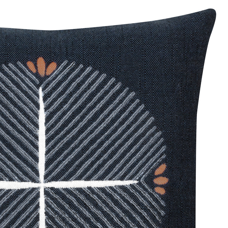Direction Sunbrella® Throw Square Indoor/Outdoor Pillow Cover & Insert by Elaine Smith, Indigo, 20"H X 20"W