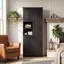 Grande armoire de rangement moderne avec panier rabattable, tablettes réglables et armoires fermées - noir