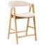 Upholstered Counter Stool with Solid Wood Frame