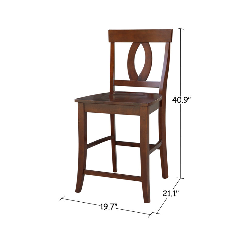 Tabouret de bar et de comptoir Guzik, Espresso, Tabouret de comptoir (assise de 24 po de hauteur)