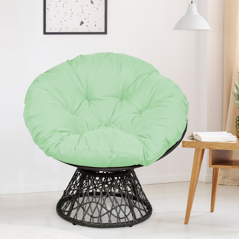 Chaise de terrasse pivotante avec coussins Heidenreich, Vert