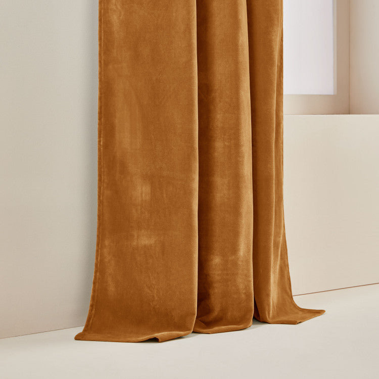 Dario Room Darkening Curtain Single Panel, 137 x 280cm, Brown
