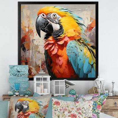 Perroquet jaune tempête tropicale sur toile
