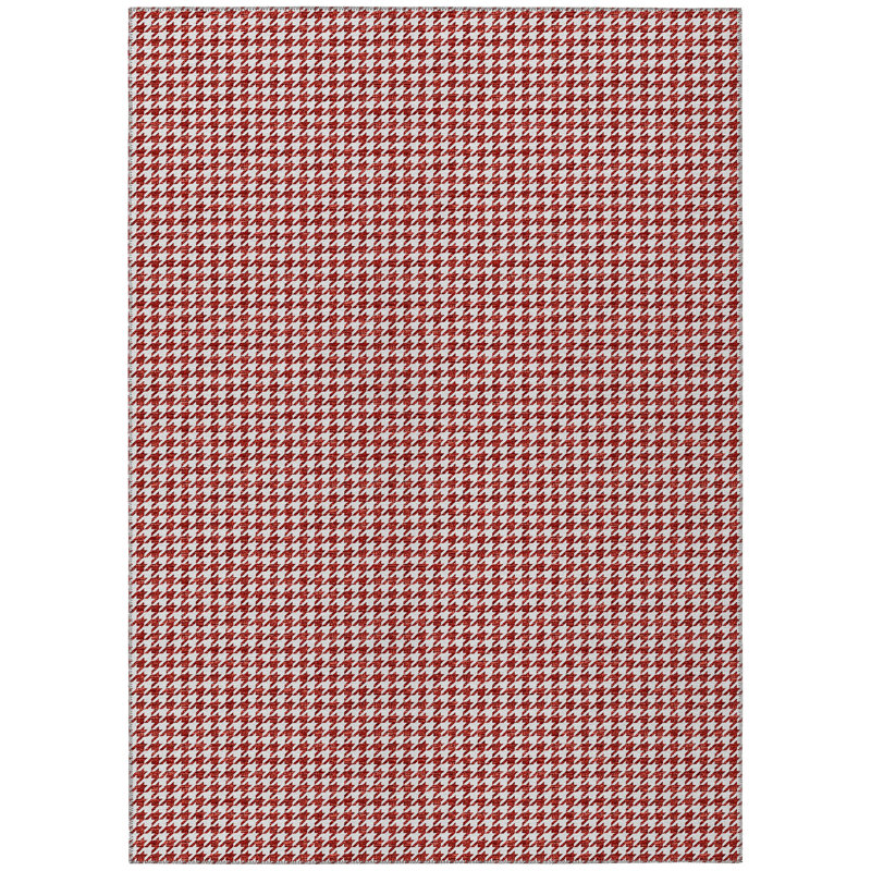 Loreen Washable Houndstooth Indoor / Outdoor Rug, Rectangle 3' x 5'