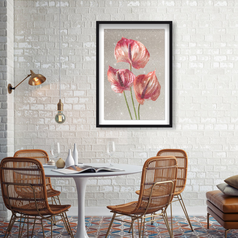 Crimson Silk Veins II Framed Graphic Art, 55.5"H x 37.5"W, Black Shadowbox