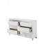 Commode à finition blanche perle Tarian, commode pour salle à manger, salon, chambre à coucher, couloir de cuisine