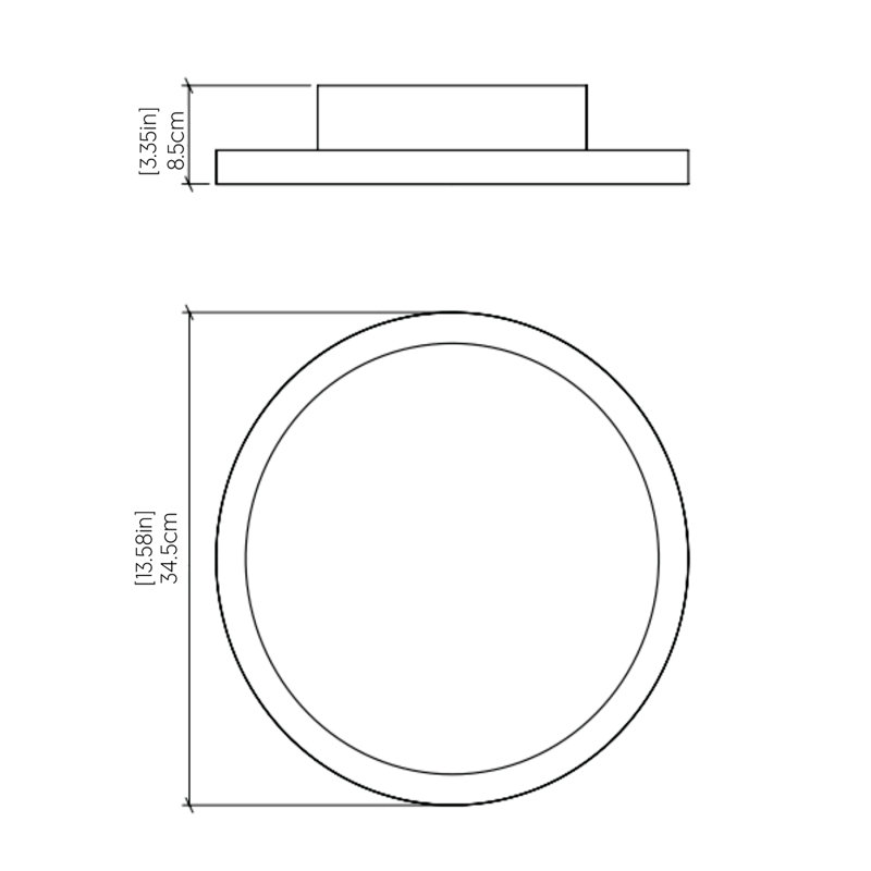 Naiá 1 - Light Flush Mount, Maple, 2.54" H x 13.46" W x 13.46" D
