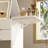 White Folding Vanity Dressing Table With Lighted Mirror & Storage Drawers