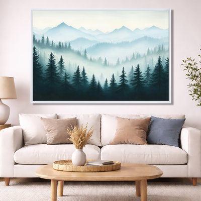 Hiver, art mural pin d'hiver, forêt enneigée, toile forêt enneigée