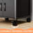 Mobile Printer Stand, 4-Tier File Rack With Lockable Casters,Wooden File Cabinet With Shelves,File Organizer Shelf Filing Cabinet W/Iron Pipe For Home, Office, Dorm, Living Room-110334758