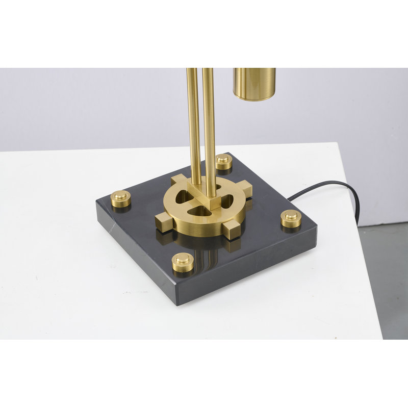 Lampe de table industrielle 1 lumière DEL en laiton