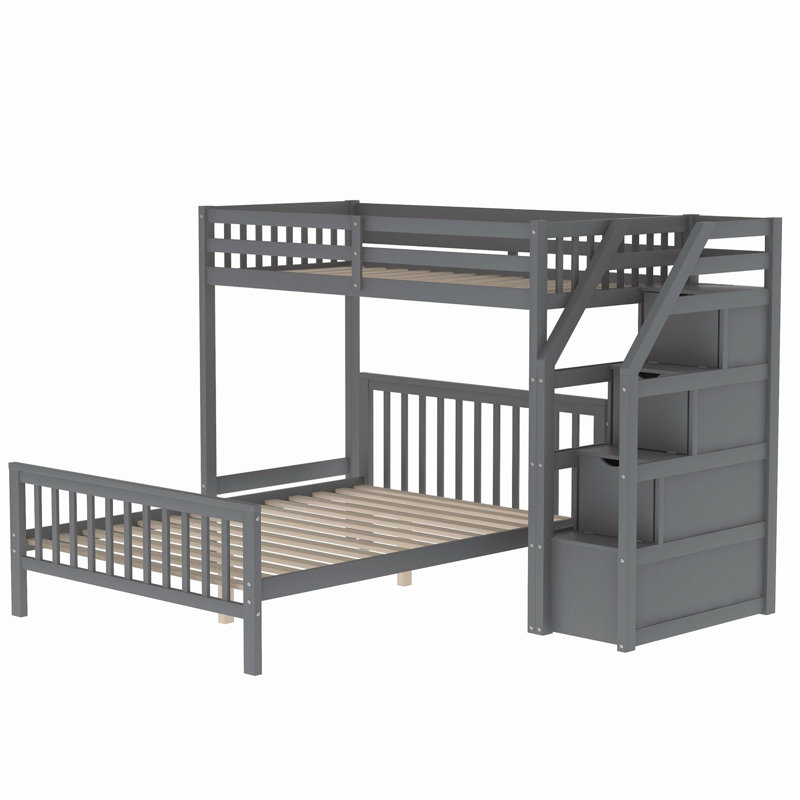 Lit mezzanine avec escalier, Gris