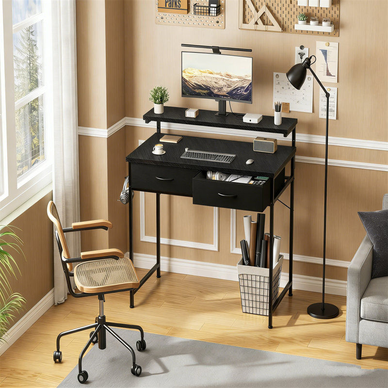 Metal Base Computer Desk, Black
