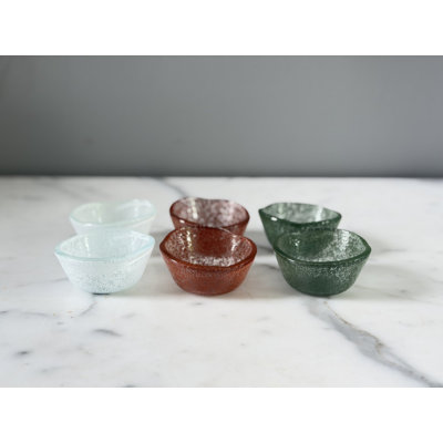 Glass Pinch Pots - Set of 6 - Heritage Tones