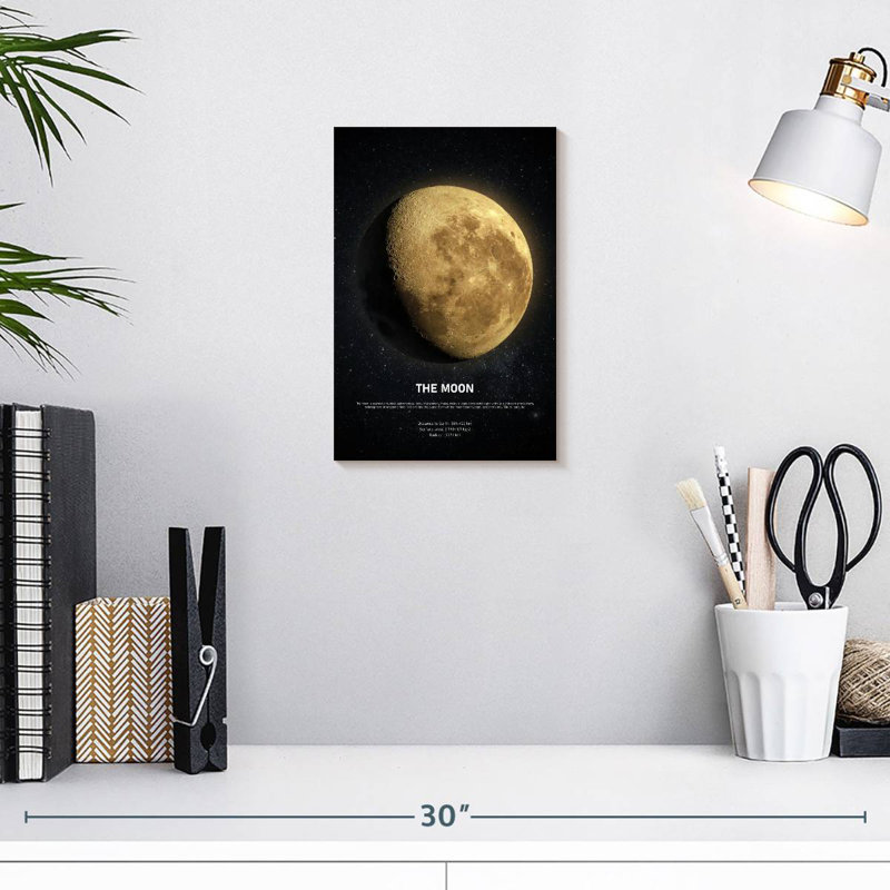 Oberle description de la lune, H 12 po x l 8 po