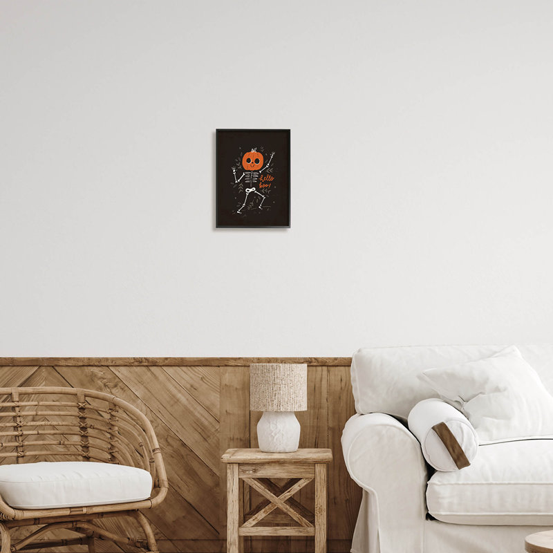 «Hello Boo Halloween» souriant à -111, Giclée encadrée noir minuit, H 14 po x l 11 po x P 1,5 po
