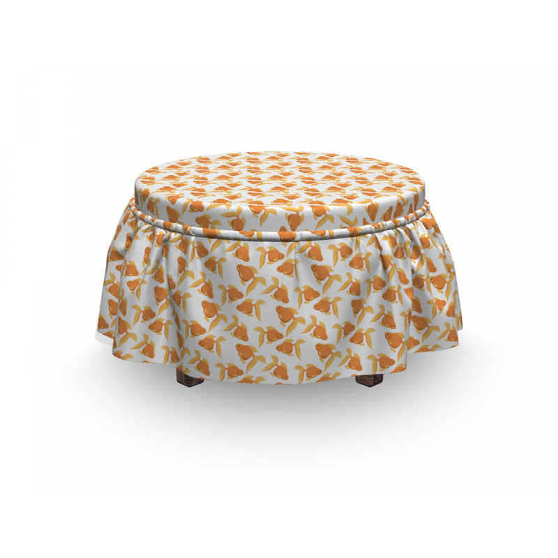 Housse pour repose-pieds orange d’aquarium exotiques