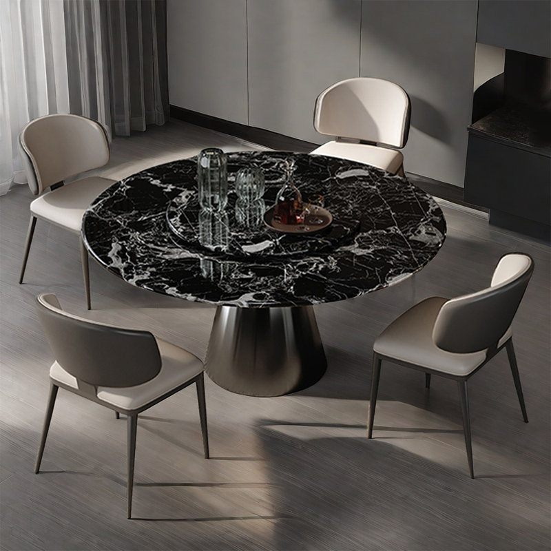 Table de salle à manger ronde Luxury, H 29,52 po x L 53,14 po x l 53,14 po