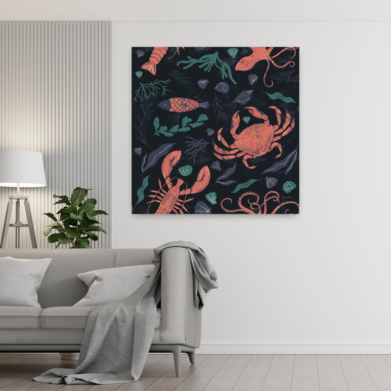 Art de paysage côtier abstrait, H 48 po x l 48 po