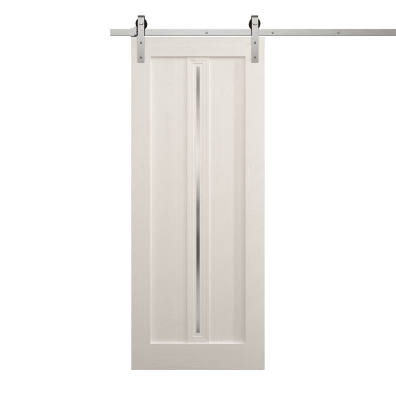 Porte de grange moderne | Ego 5014 | Ensemble de quincaillerie lourde Silver Rail Track | Portes intérieures solides
