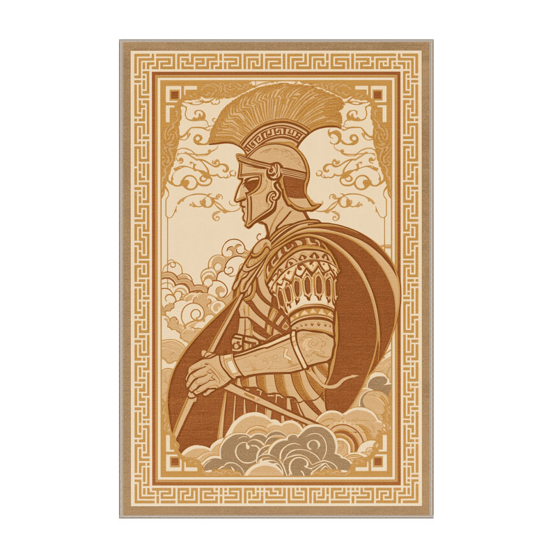 Tapis oriental brun classique - beige lavable à la machine Fillmore Centurion Commander, 8 x 10