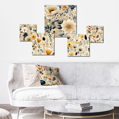Amine - Ensemble d'art mural floral de 5
