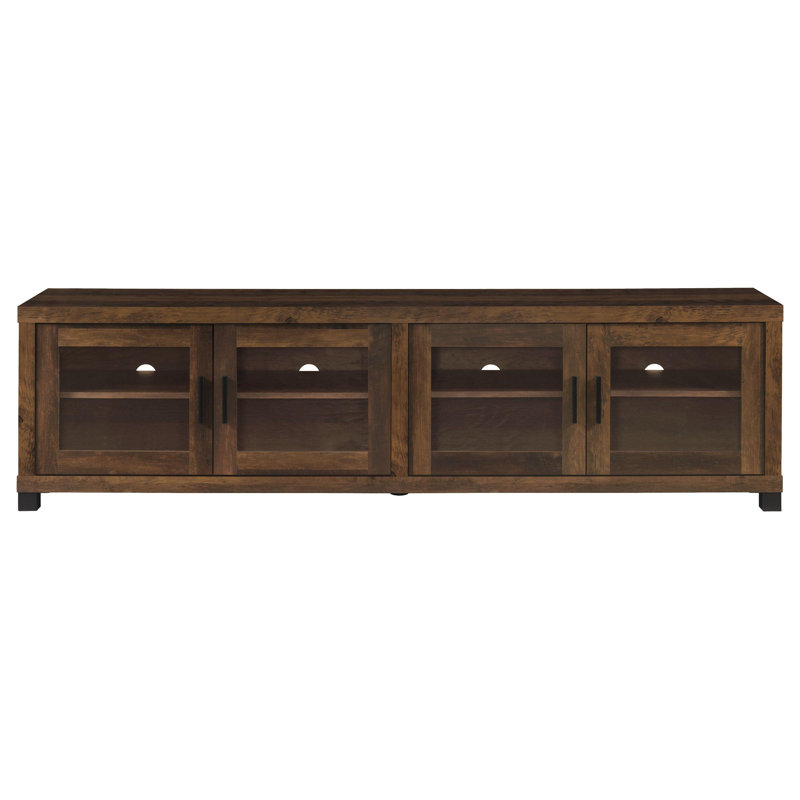 Exceptional Quality - Sachin 4-Door Engineered Wood 79" TV Stand, Dark Pine