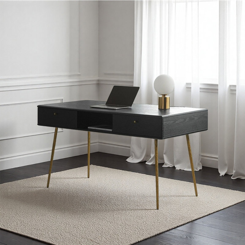 Petit bureau de rangement de style européen, 29.53" H x 55.12" W x 26.77" D