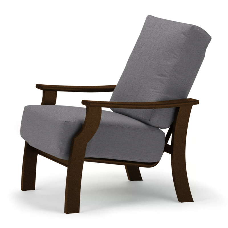 St. Catherine Outdoor Lounge Chair, Cast Slate Sunbrella® Plainweave, Textured Kona