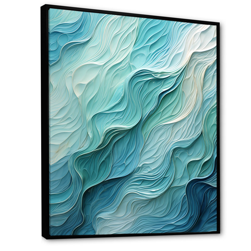 Procter - Abstract Spirals, art mural, H 40 po x l 30 po x P 1,5 po, Toile avec cadre flottant noir