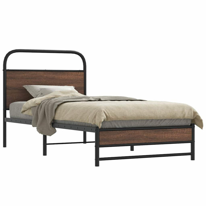 Alterick Bed, 107 x 203 cm, Brown Oak