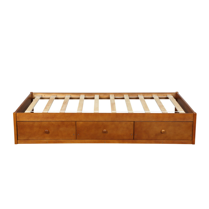 Dianka Solid Wood Storage Bed, Oak