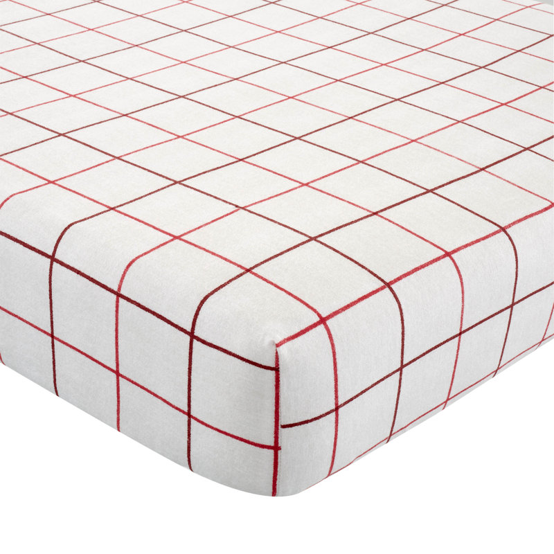 Brushed Soft and Cosy Check Fitted Sheet, Red