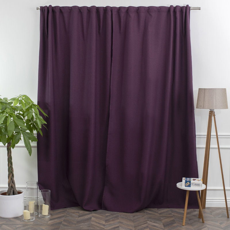 Room Darkening Single Curtain Panel, 130cm W x 295cm H, Maroon