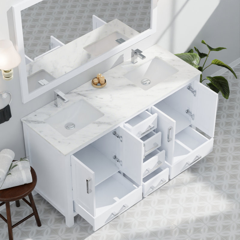 Meuble-lavabo blanc 60 po X P 22 po D, Blanc