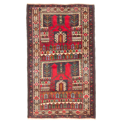 Tapis bleu marine Teimani 2 pi 10 po x 4 pi 9 po