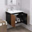 Meuble-lavabo mural 24 po avec lavabo en céramique et porte-serviettes-573422842