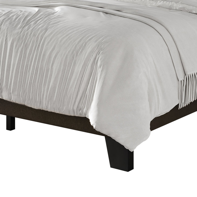 Lit plateforme tapissier Muehlebach, Brun, Grand