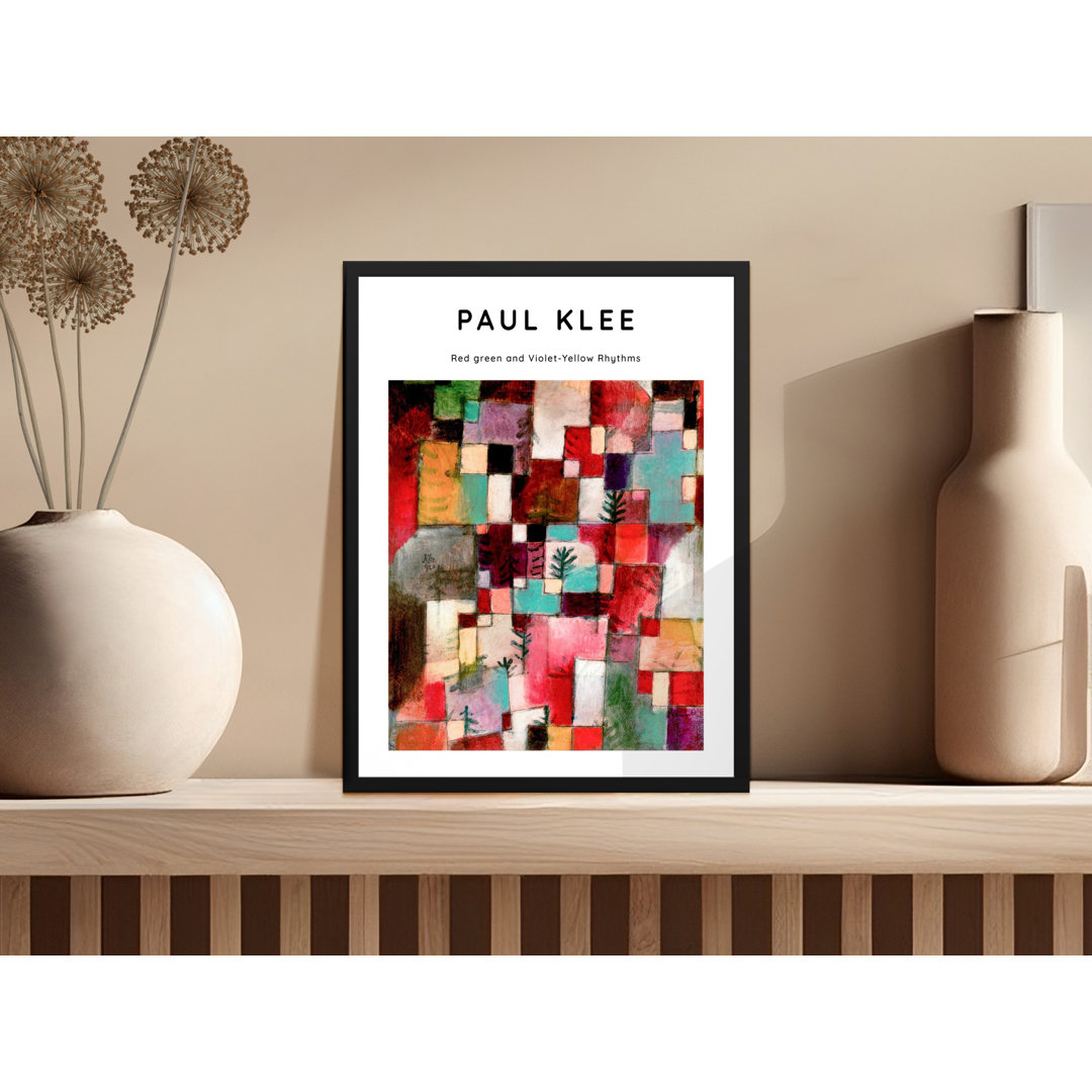 Paul Klee Red Green Violet Yellow Rhythms Art Framed Poster