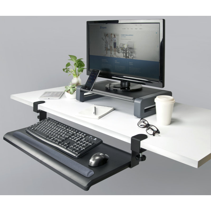 Plateau à clavier pour pince de bureau