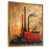 Toile avec cadre flottant or
