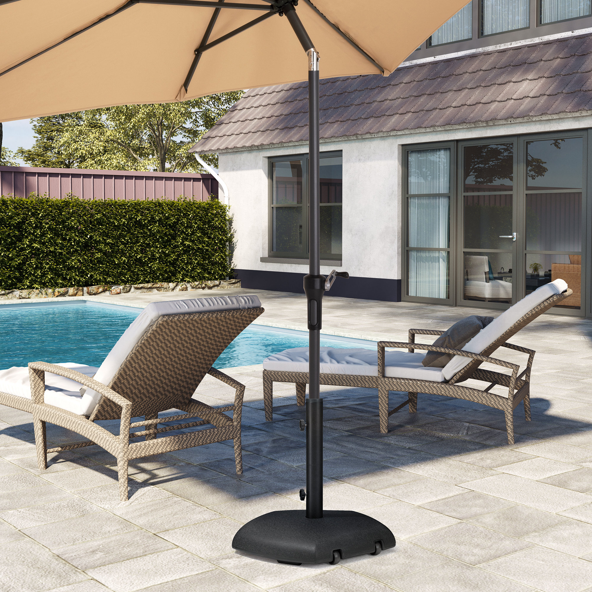 Standing on sale patio umbrella