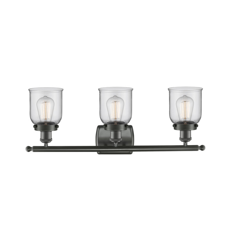 Éclairage pour meuble-lavabo 3 lumières 26 po Ballston Urban Bell, Bronze huilé, DEL, Clair