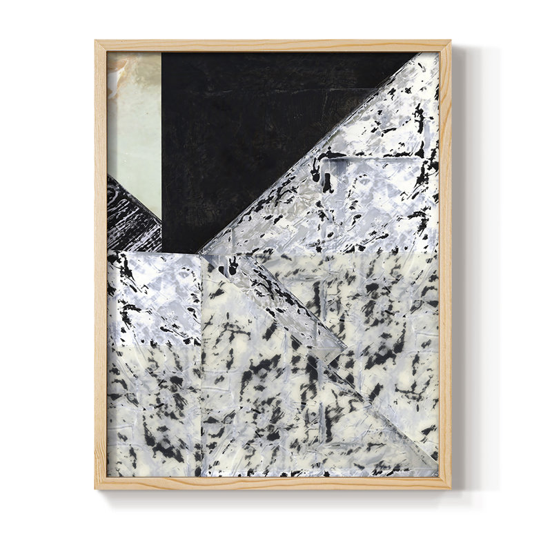«Tiles & Texture Abstract Angles II», reproduction encadrée - bois massif